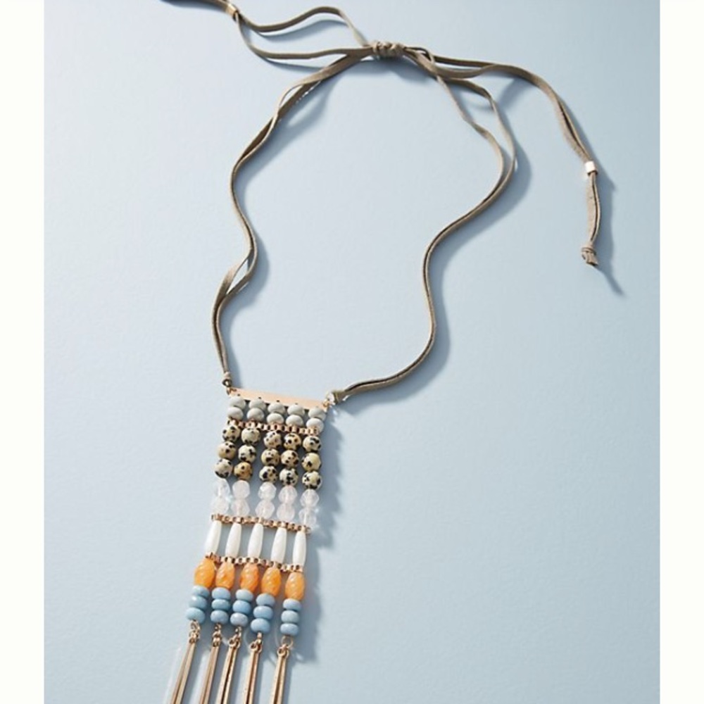 Anthropologie Beaded Ladder Necklace